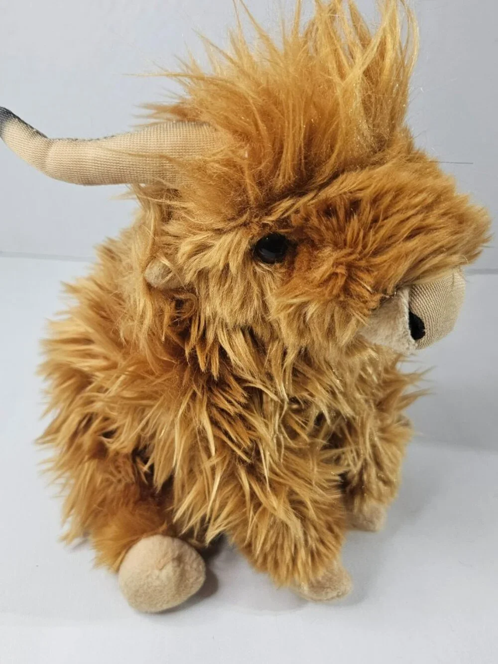 Living Nature Highland Cow Plush Soft Horns Brown Scottish Farm Stuffed Animal